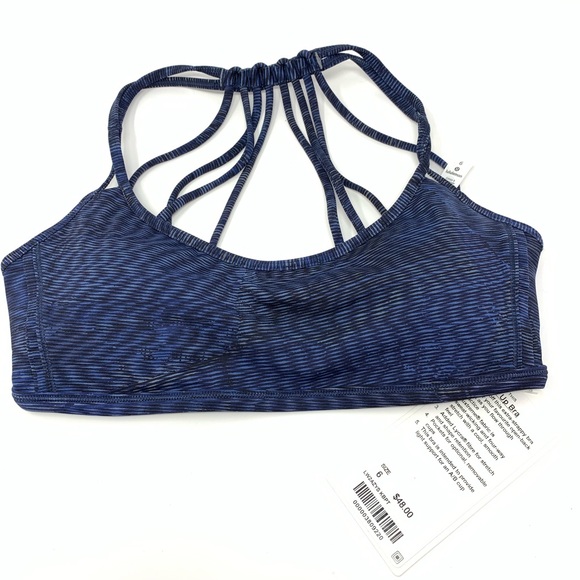 NWT lululemon Lighten Up Bra Black KBPT blue - Picture 3 of 4